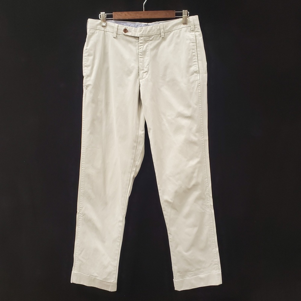 Sid Mashburn Mens Straight Leg Flat Front Chino Pants Size 33 Tan Cotton Office - Picture 3 of 11